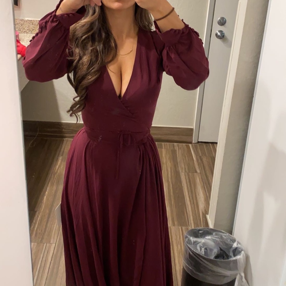 XS Lulus Burgundy Maxi